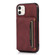 Three-fold Leather Phone Case with Card Slot & Wallet & Holder iPhone 11 Pro Max - Wine Red