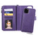 iPhone 11 Pro Max 2 in 1 Solid Color Zipper Shockproof Protective Case with Card Slots & Bracket & Photo Holder & Wallet Function - Purple