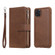 iPhone 11 Pro Max 2 in 1 Solid Color Zipper Shockproof Protective Case with Card Slots & Bracket & Photo Holder & Wallet Function - Brown
