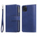 iPhone 11 Pro Max 2 in 1 Solid Color Zipper Shockproof Protective Case with Card Slots & Bracket & Photo Holder & Wallet Function - Blue