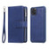 iPhone 11 Pro Max 2 in 1 Solid Color Zipper Shockproof Protective Case with Card Slots & Bracket & Photo Holder & Wallet Function - Blue