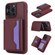 iPhone 11 Pro Max RFID Anti-theft Detachable Card Bag Leather Phone Case - Wine Red