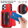 iPhone 11 Pro Max RFID Card Slot Phone Case with Long Lanyard - Red