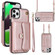 iPhone 11 Pro Max RFID Card Slot Phone Case with Long Lanyard - Rose Gold