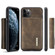 DG.MING M1 Series 3-Fold Multi Card Wallet  Back Cover Shockproof Case with Holder Function iPhone 11 Pro Max - Coffee
