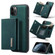 DG.MING M1 Series 3-Fold Multi Card Wallet  Back Cover Shockproof Case with Holder Function iPhone 11 Pro Max - Green