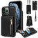 iPhone 11 Pro Max Crossbody Lanyard Zipper Wallet Leather Phone Case - Black