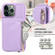 iPhone 11 Pro Max Crossbody Lanyard Zipper Wallet Leather Phone Case - Purple