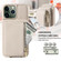 iPhone 11 Pro Max Crossbody Lanyard Zipper Wallet Leather Phone Case - Beige