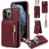 iPhone 11 Pro Max Crossbody Lanyard Zipper Wallet Leather Phone Case - Wine Red