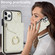iPhone 11 Pro Max Rhombic Texture Card Bag Phone Case with Long Lanyard - White