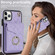 iPhone 11 Pro Max Rhombic Texture Card Bag Phone Case with Long Lanyard - Light Purple