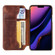 iPhone 11 Pro Max Denior Oil Wax Top Layer Cowhide Simple Flip Leather Case - Brown