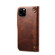 iPhone 11 Pro Max Denior Oil Wax Cowhide Magnetic Button Horizontal Flip Leather Case with Card Slots & Wallet - Brown