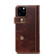 iPhone 11 Pro Max Denior Oil Wax Cowhide DK Magnetic Button Horizontal Flip Leather Case with Holder & Card Slots & Wallet - Brown