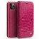 iPhone 11 Pro Max QIALINO Crocodile Texture Horizontal Flip Leather Case with Wallet & Card Slots - Rose Red