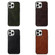 iPhone 11 Pro Genuine Leather Double Color Crazy Horse Phone Case  - Black