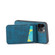 iPhone 11 Pro Fierre Shann Crazy Horse Card Holder Back Cover PU Phone Case - Blue