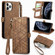 iPhone 11 Pro Geometric Zipper Wallet Side Buckle Leather Phone Case - Brown