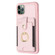 iPhone 11 Pro BF27 Metal Ring Card Bag Holder Phone Case - Pink