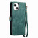 iPhone 11 Pro Geometric Zipper Wallet Side Buckle Leather Phone Case - Green
