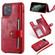 iPhone 11 Pro Buckle Zipper Shockproof Protective Case with Holder & Card Slots & Wallet & Lanyard & Photos Frame - Red