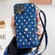 iPhone 11 Pro Star Pattern Phone Case With Card Bag and Lanyard - Blue