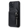 iPhone 11 Pro Dual Buckles Zipper Shockproof Back Cover Protective Case with Holder & Card Slots & Wallet & Lanyard & Photos Frames - Black