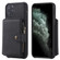 iPhone 11 Pro Buckle Zipper Shockproof Protective Case with Holder & Card Slots & Wallet & Lanyard & Photos Frames - Black
