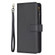 iPhone 11 Pro 9 Card Slots Zipper Wallet Leather Flip Phone Case - Black