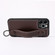iPhone 11 Pro Top Layer Cowhide Shockproof Protective Case with Wrist Strap Bracket - Coffee