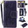 iPhone 11 Pro Woman and Cat Embossed Horizontal Flip Leather Case, with Wallet & Holder & Card Slots & Photo Frame & Mirror & Lanyard - Purple