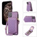 iPhone 11 Pro Rhombic Texture RFID Phone Case with Lanyard & Mirror - Purple