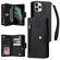 iPhone 11 Pro Rivet Buckle 9 Cards Three Fold Leather Phone Case  - Black