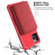iPhone 11 Pro Zipper Wallet Card Bag PU Back Case  - Red