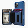 iPhone 11 Pro Zipper Wallet Card Bag PU Back Case  - Blue