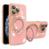 iPhone 11 Pro Multifunction Electroplating MagSafe Holder Phone Case - Pink