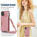 iPhone 11 Pro Three-fold RFID Leather Phone Case with Lanyard - Rose Gold