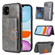 iPhone 11 Pro PU + TPU + PC  Shockproof Back Cover Case with Card Slot & Holder  - Grey