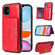 iPhone 11 Pro PU + TPU + PC  Shockproof Back Cover Case with Card Slot & Holder  - Red