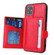 iPhone 11 Pro PU + TPU + PC  Shockproof Back Cover Case with Card Slot & Holder  - Red