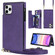 iPhone 11 Pro Cross-body Square Double Buckle Flip Card Bag TPU+PU Case with Card Slots & Wallet & Photo & Strap  - Purple