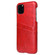 iPhone 11 Pro Fierre Shann Retro Oil Wax Texture PU Leather Case with Card Slots  - Red