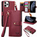iPhone 11 Pro Love Zipper Lanyard Leather Phone Case - Red