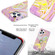 iPhone 11 Pro Laser Glitter Watercolor Pattern Shockproof Protective Case with Ring Holder  - FD5