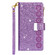 iPhone 11 Pro Multi-card Slots Starry Sky Laser Carving Glitter Zipper Horizontal Flip Leather Case with Holder & Wallet & Lanyard - Purple