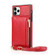 iPhone 11 Pro Square Zipper Wallet Bag TPU+PU Back Cover Case with Holder & Card Slots & Wallet & Cross-body Strap  - Red