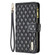 iPhone 11 Pro Diamond Lattice Zipper Wallet Leather Flip Phone Case  - Black