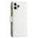 iPhone 11 Pro Diamond Lattice Zipper Wallet Leather Flip Phone Case  - White