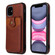 iPhone 11 Pro Soft Skin Leather Wallet Bag Phone Case  - Brown